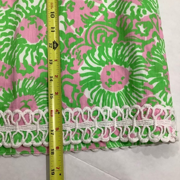Lilly Pulitzer Vintage Sunnyside Lion Skirt Lace Trim 100% Cotton - Picture 9 of 10